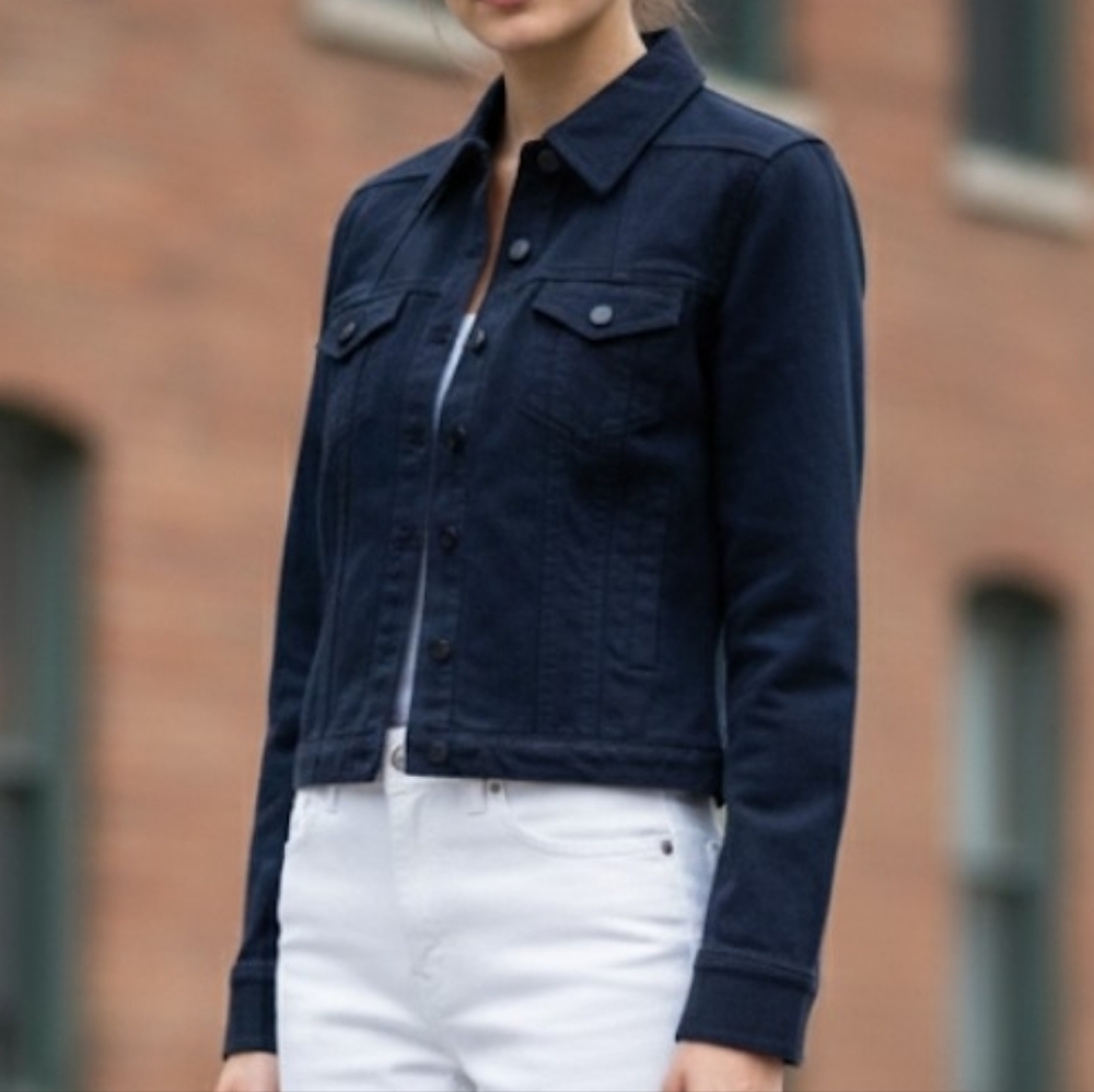 Club‎ Monaco Dark Navy Denim Trucker Jacket Size M